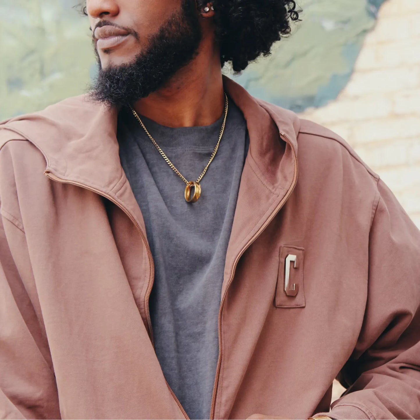 CHROME ZIPPERED HOODIE : VINTAGE BROWN