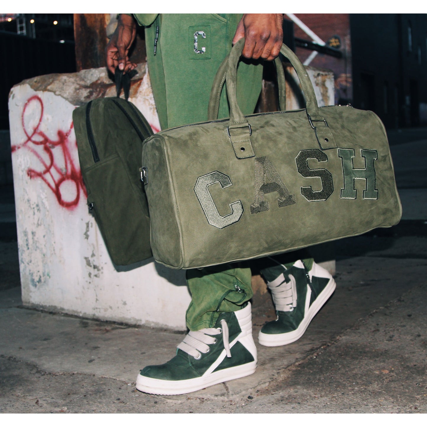 LEATHER NUBUCK DUFFLE BAG