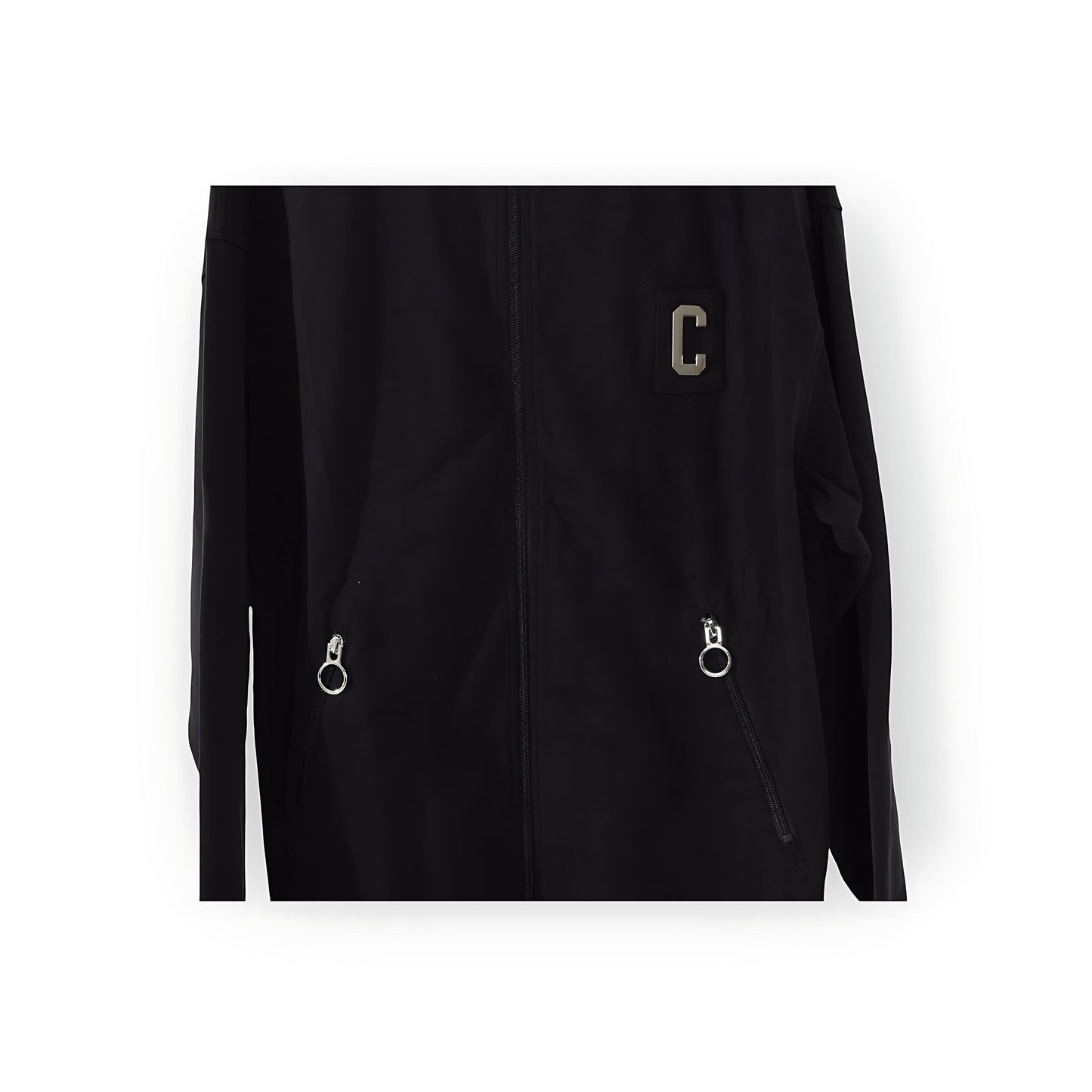 CHROME ZIPPERED HOODIE : VINTAGE BLACK