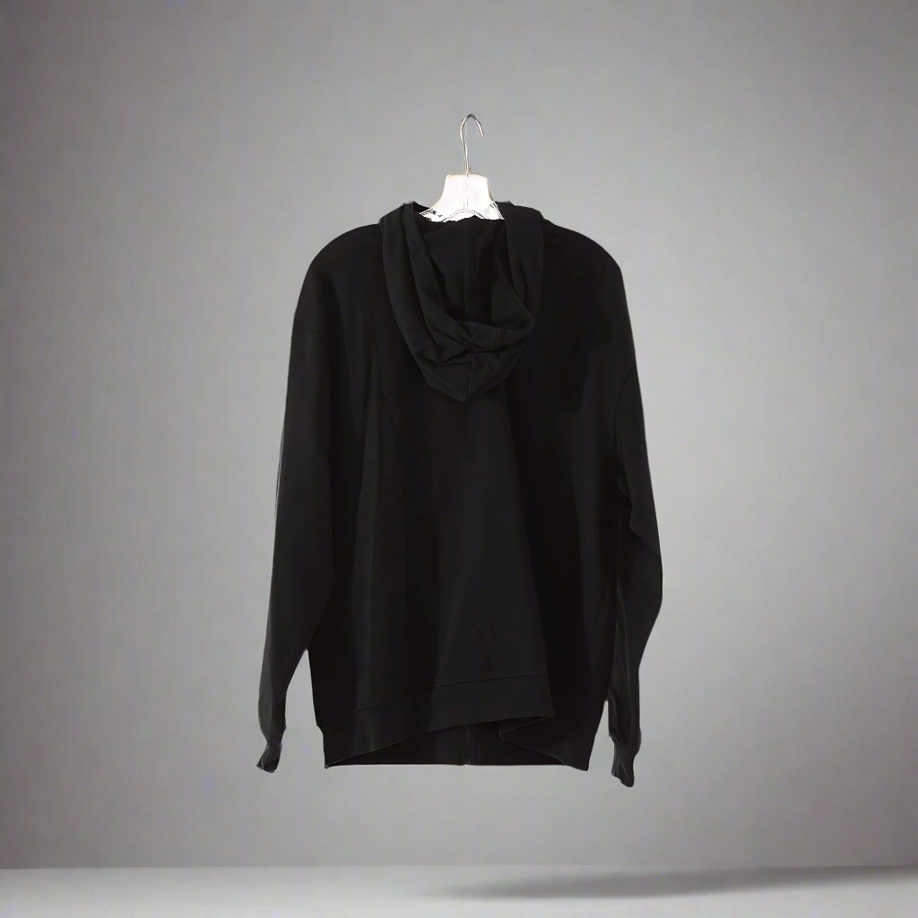 CHROME ZIPPERED HOODIE : VINTAGE BLACK