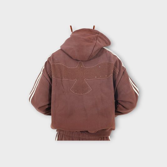 CASH TRACK SWEATSUIT : BROWN . OFF WHITE