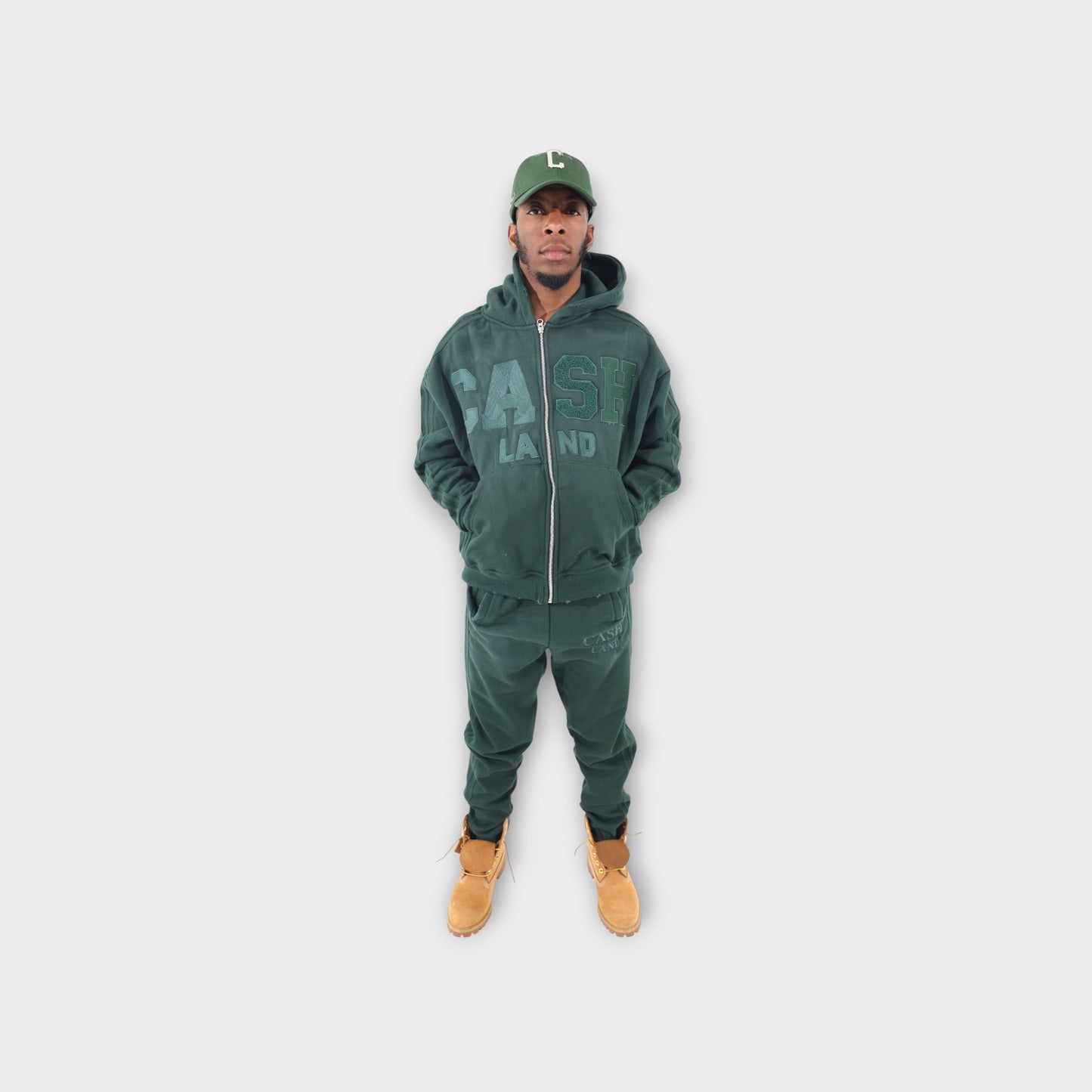 CASH TRACK SWEATSUIT : GREEN . GREEN