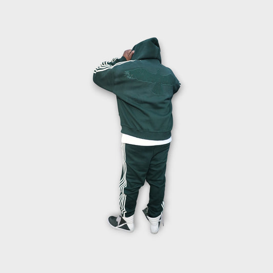 CASH TRACK SWEATSUIT : GREEN . OFF WHITE