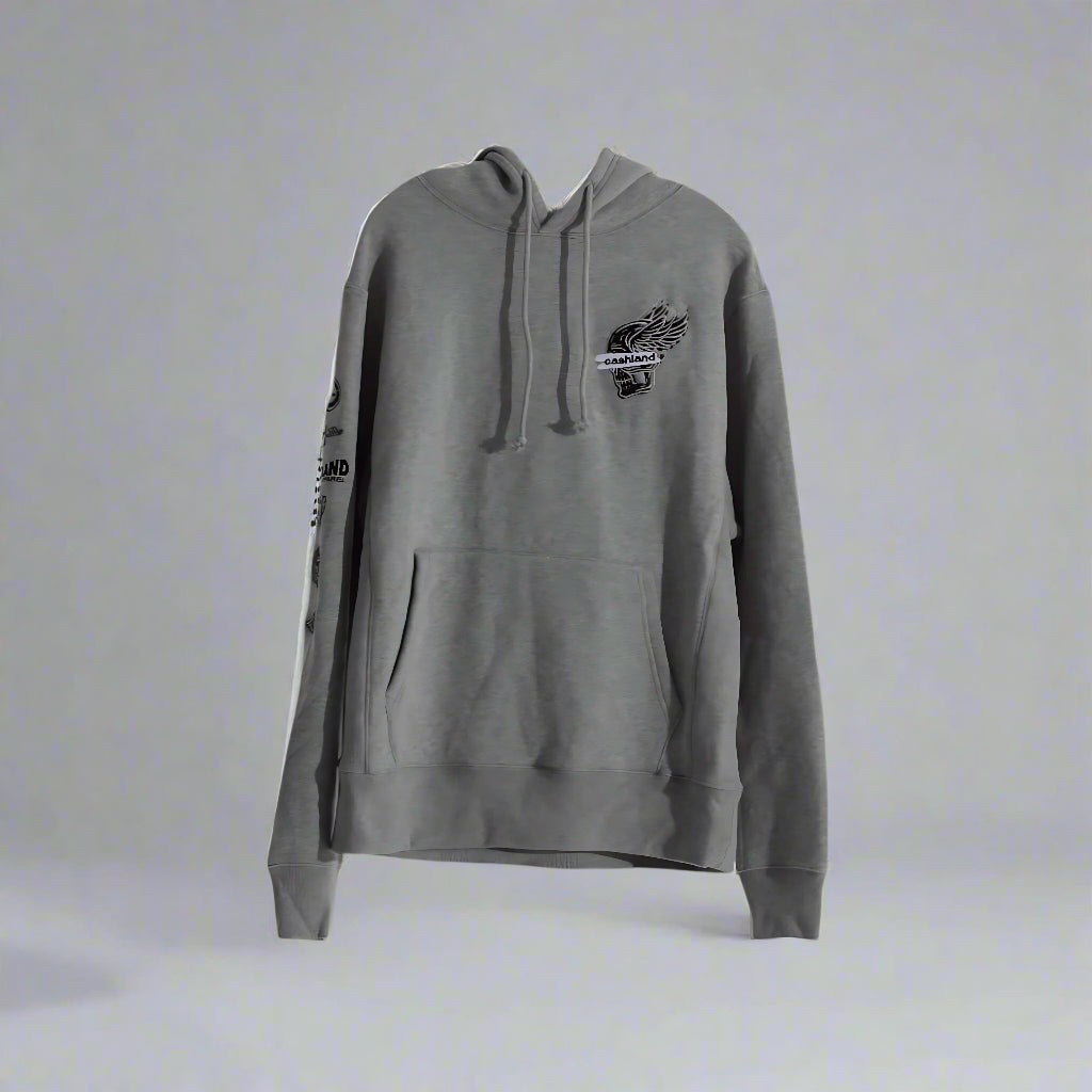 Classic Biker Skull Hooded Sweatsuit : GREY