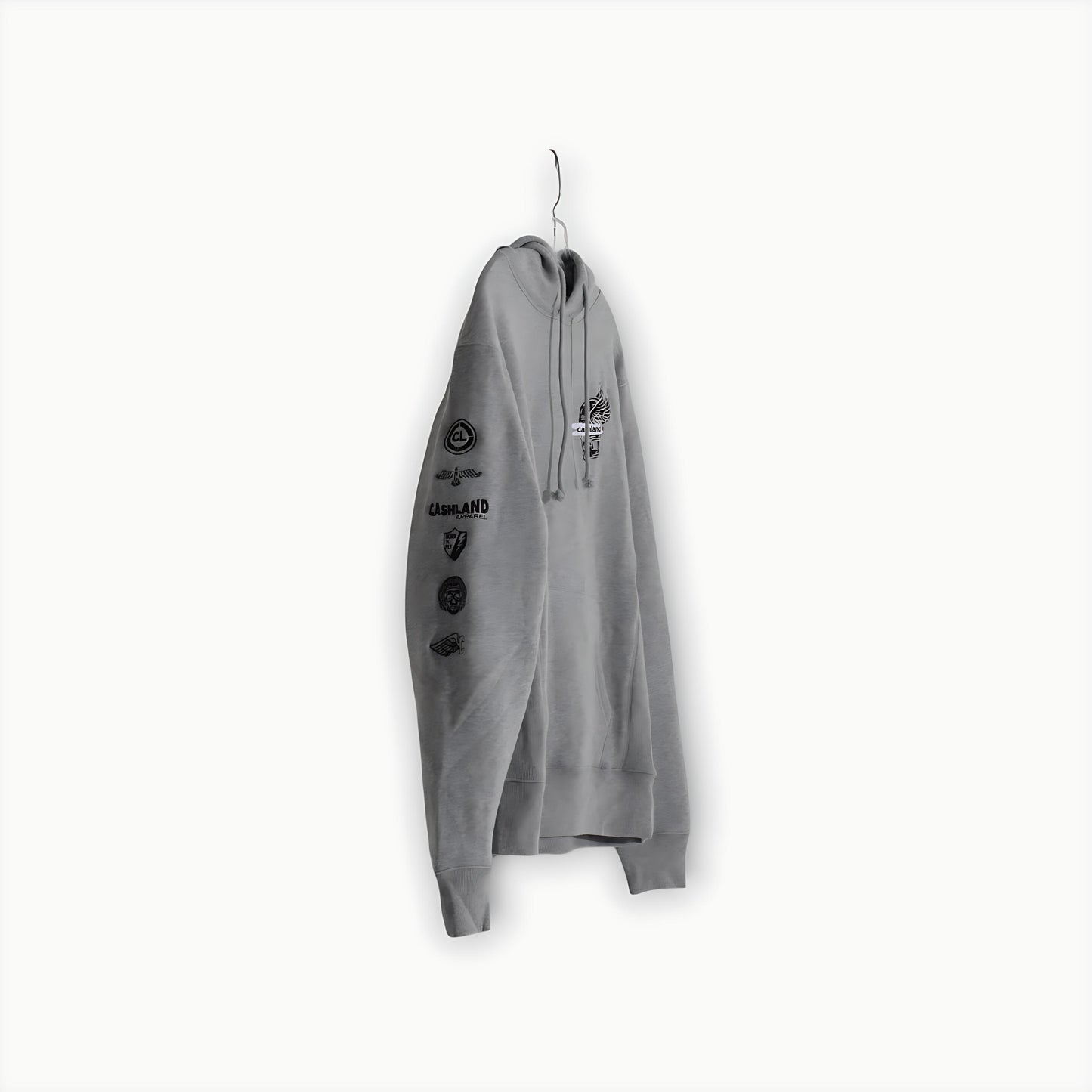 Classic Biker Skull Hooded Sweatsuit : GREY