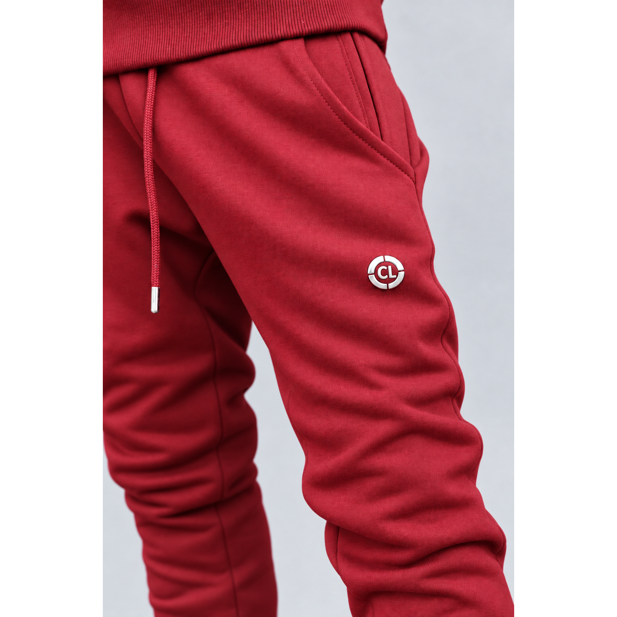 CHROME COMP CREW NECK SWEATSUIT : BURGUNDY