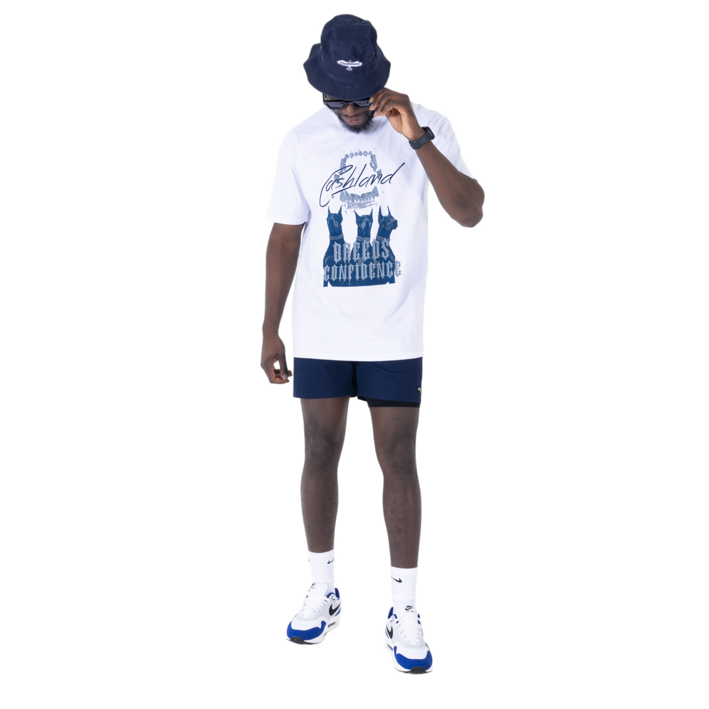 Cashland Breed T-shirt WHITE : NAVY Logo