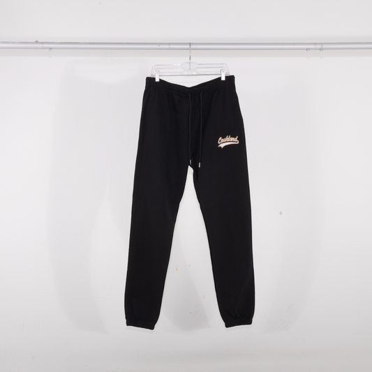 Pro-Script Sweatpants : BLACK with White and Gold