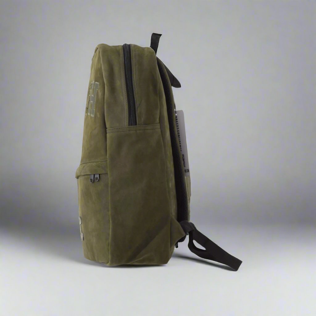 LEATHER NUBUCK BACK PACK : OLIVE