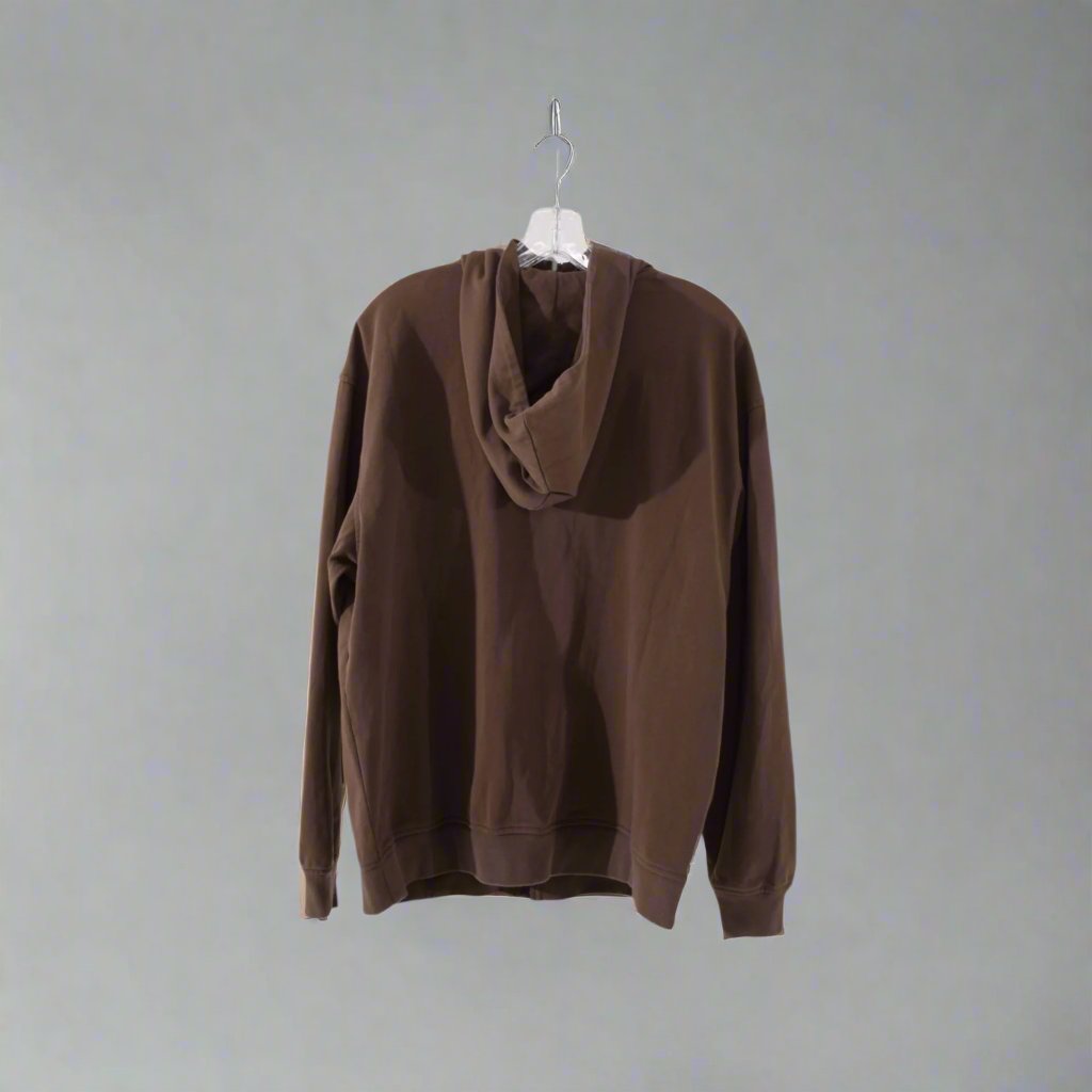 CHROME ZIPPERED HOODIE : VINTAGE BROWN
