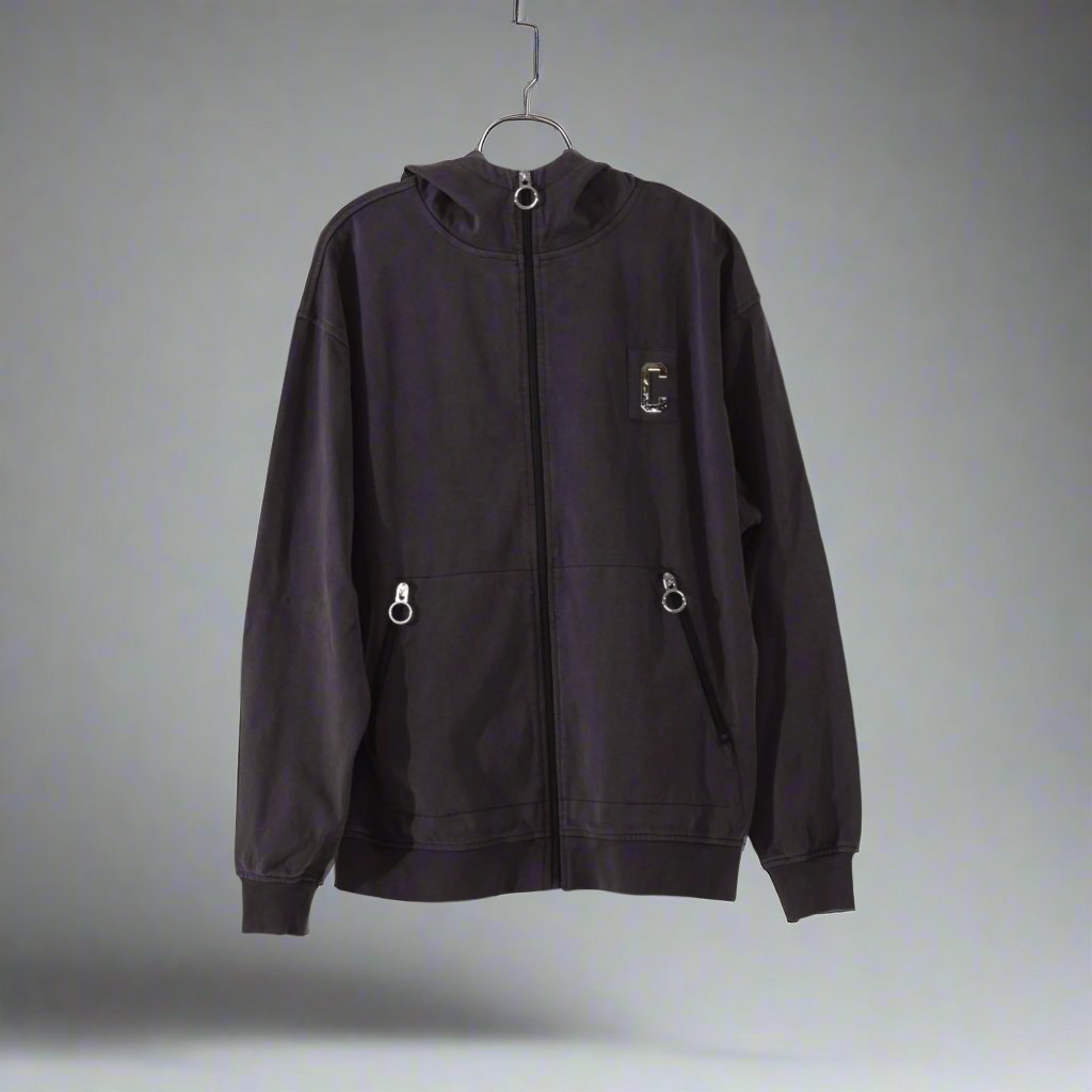 CHROME ZIPPERED HOODIE : VINTAGE NAVY PLUM