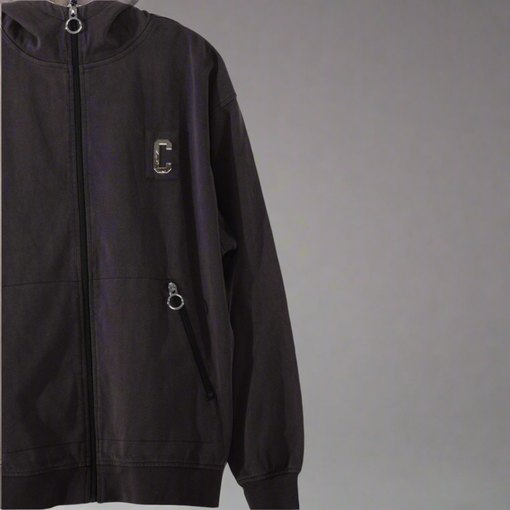 CHROME ZIPPERED HOODIE : VINTAGE NAVY PLUM