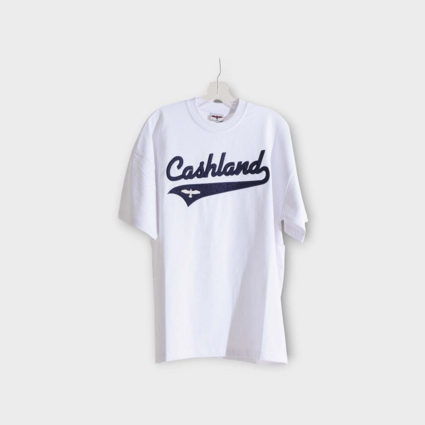 Pro Script Oversized Tshirt White . Navy