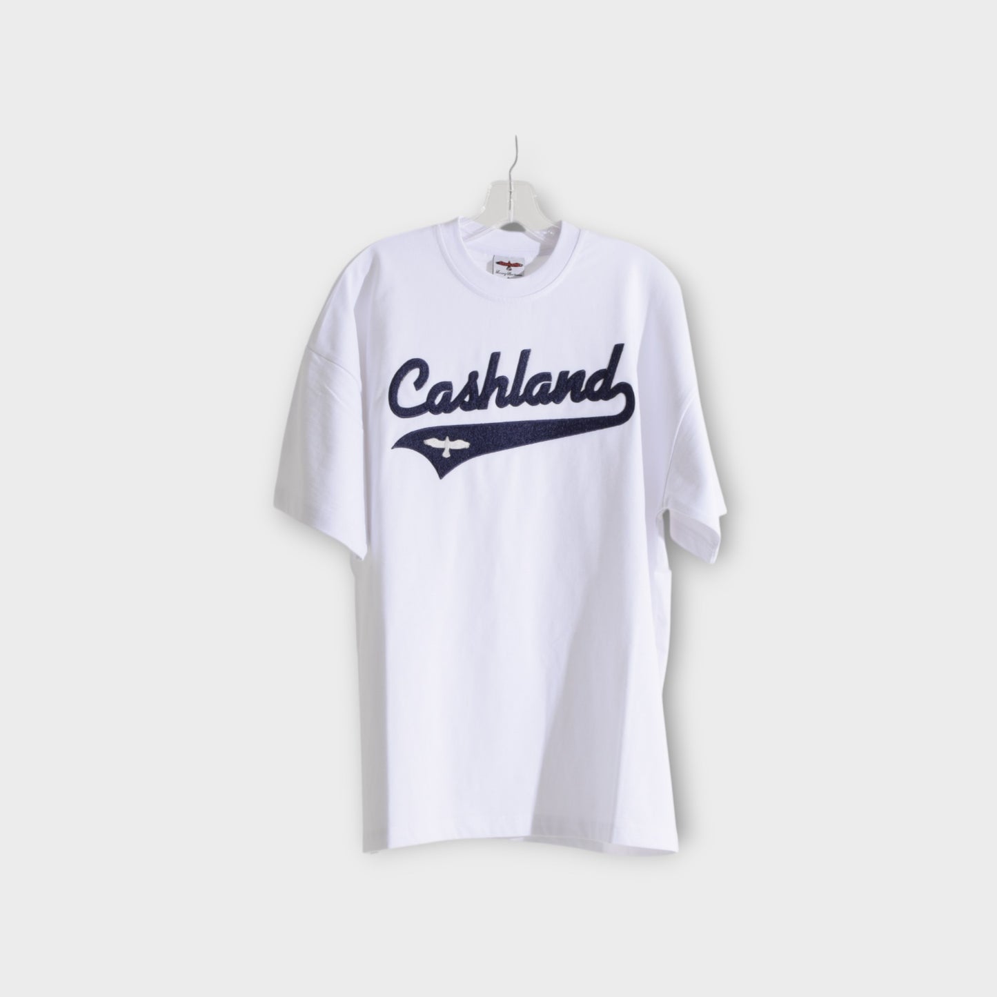 Pro Script Oversized Tshirt White . Navy