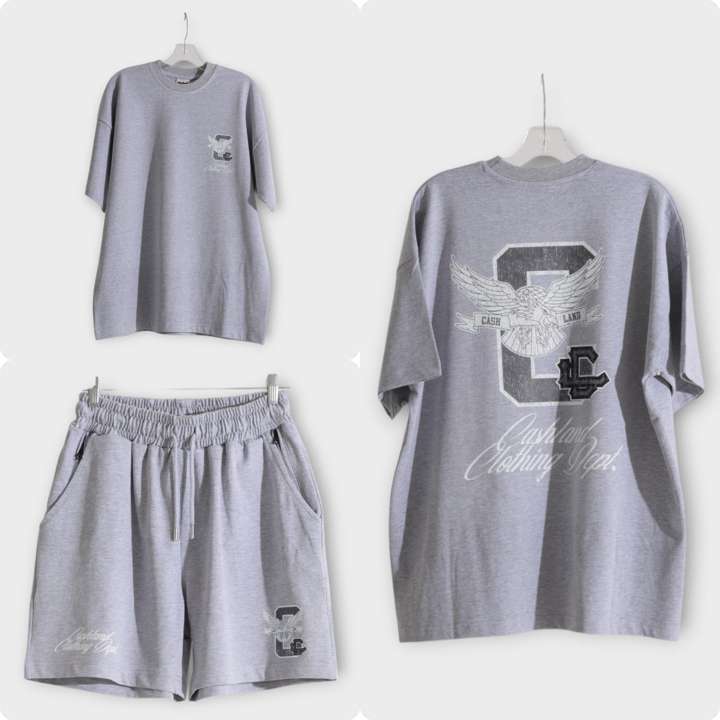 C-LAND . GREY . SILVER AND BLACK SHORT SET