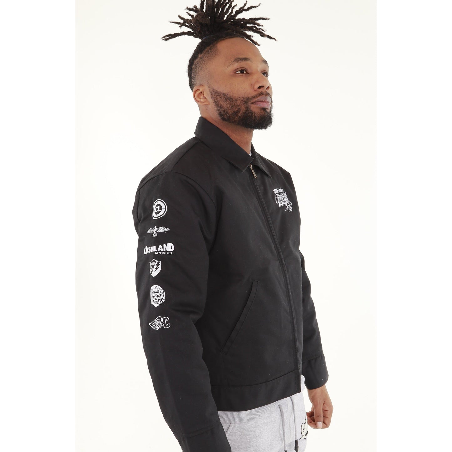 Iron Eagle Garage Mechanic Jacket . Black / White
