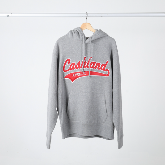 Pro-Script HEAVY Pull Over Hooded Sweatshirt : GREY with Red