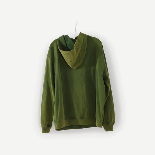 CHROME ZIPPERED HOODIE : VINTAGE GREEN