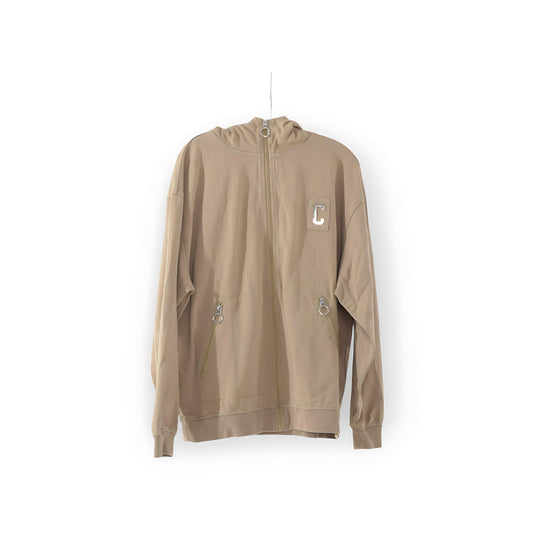 CHROME ZIPPERED HOODIE : VINTAGE KHAKI