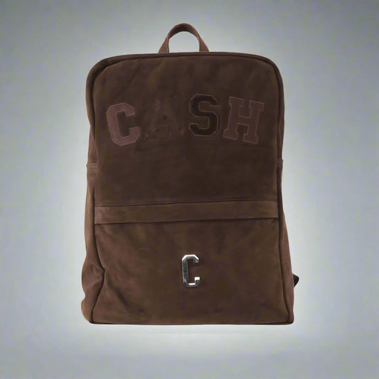 LEATHER NUBUCK BACK PACK : BROWN