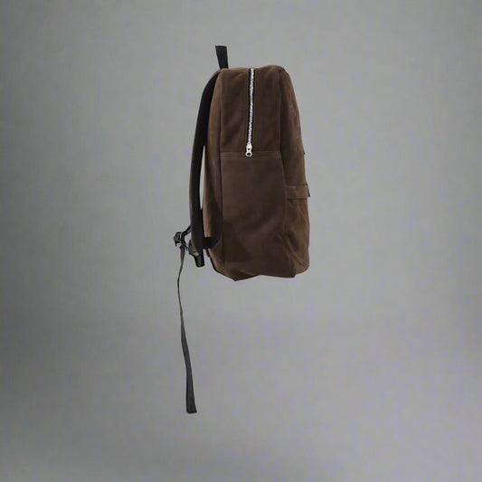 LEATHER NUBUCK BACK PACK : BROWN