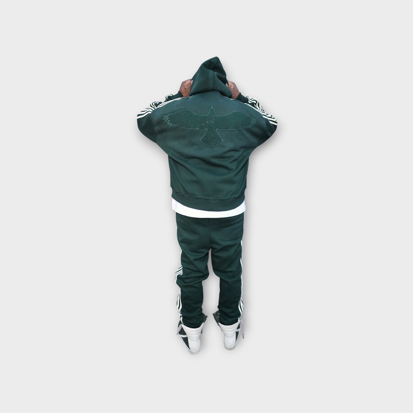 CASH TRACK SWEATSUIT : GREEN . OFF WHITE