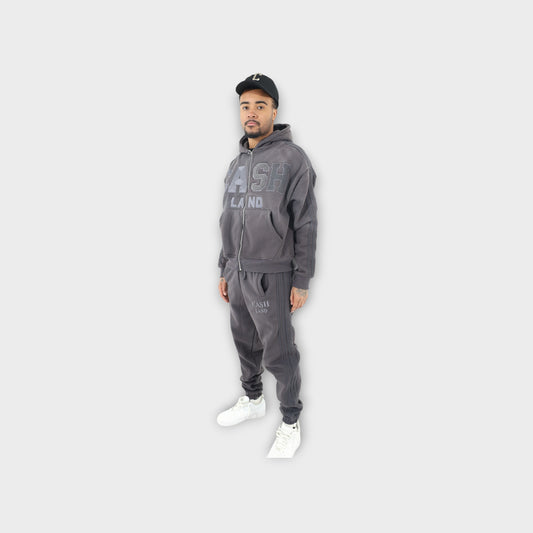 CASH TRACK SWEATSUIT : GREY . GREY