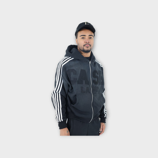 CASH TRACK SWEATSUIT : BLACK . WHITE