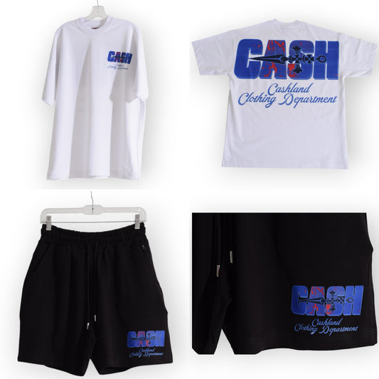 BIG CASH Short Set  Royal . Red . Black on White . Black