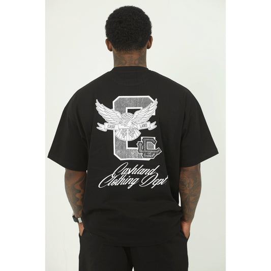 C-LAND  . BLACK . SILVER SHORT SET