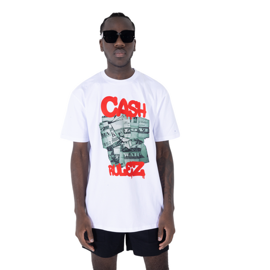 CASH RULEZ T-shirt  WHITE