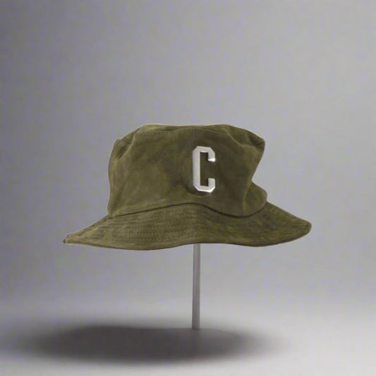 LEATHER NUBUCK BUCKET HAT