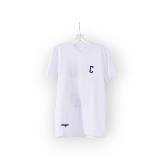 C - CASHLAND LOGO TSHIRT WHITE . NAVY