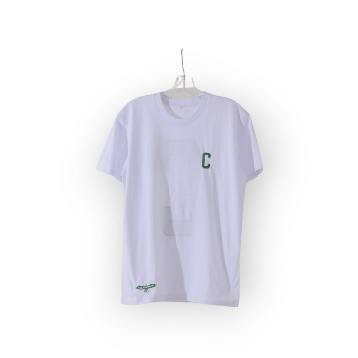 C - CASHLAND LOGO TSHIRT WHITE . KELLY GREEN