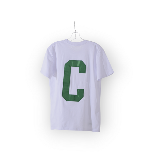 C - CASHLAND LOGO TSHIRT WHITE . KELLY GREEN