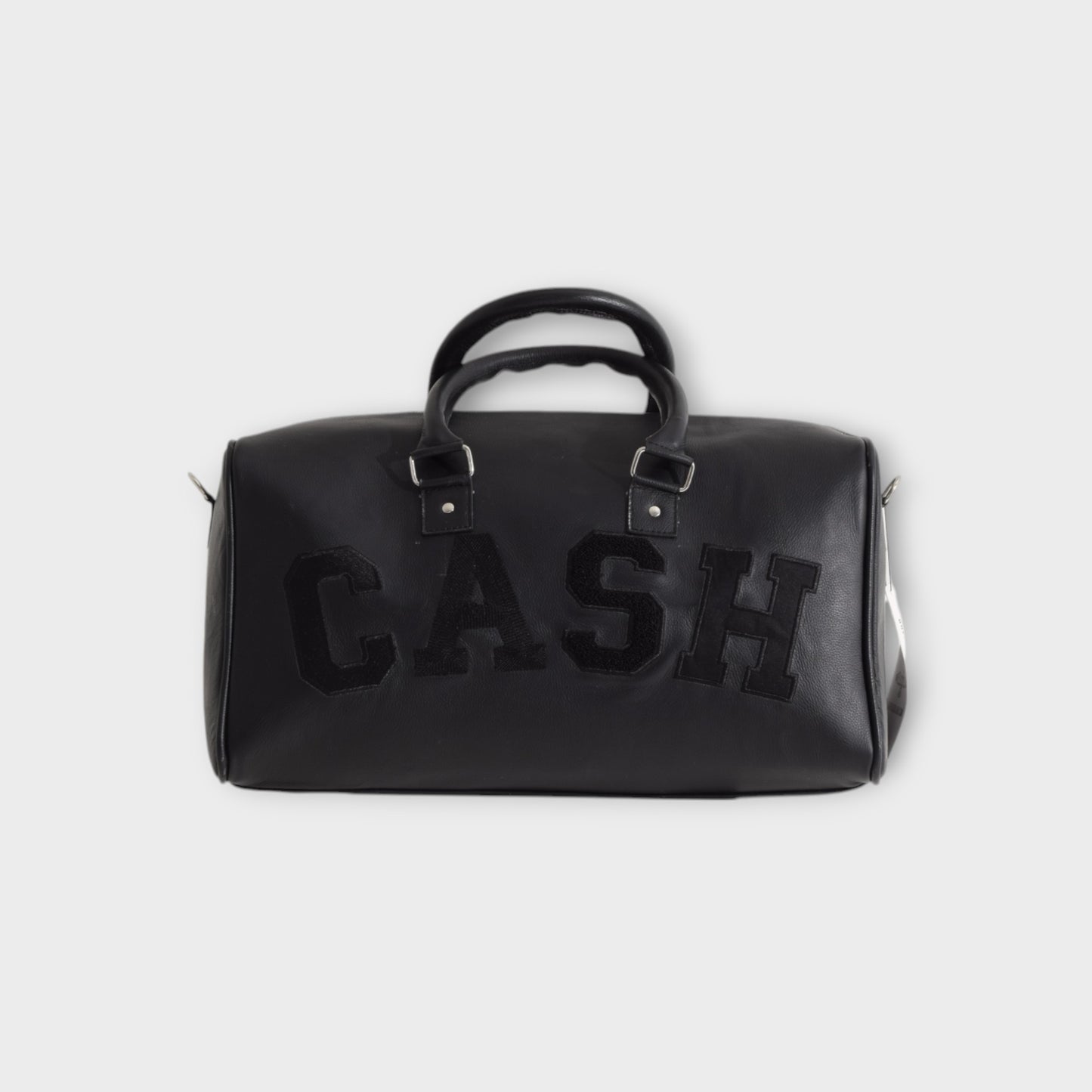 LEATHER DUFFLE BAG : BLACK