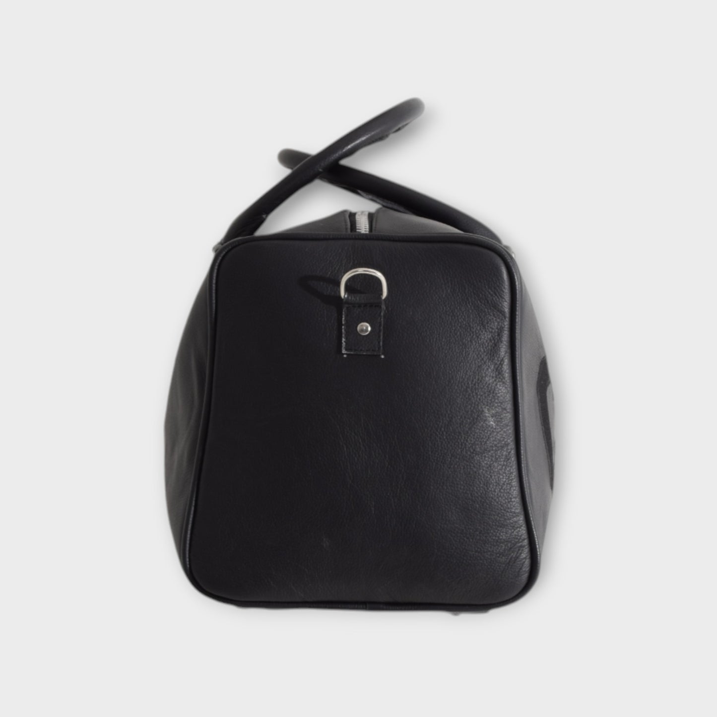 LEATHER DUFFLE BAG : BLACK