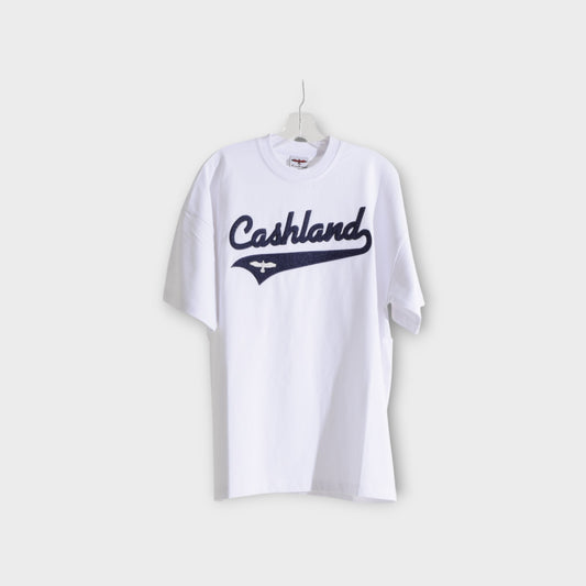 Pro Script Oversized Tshirt White . Navy