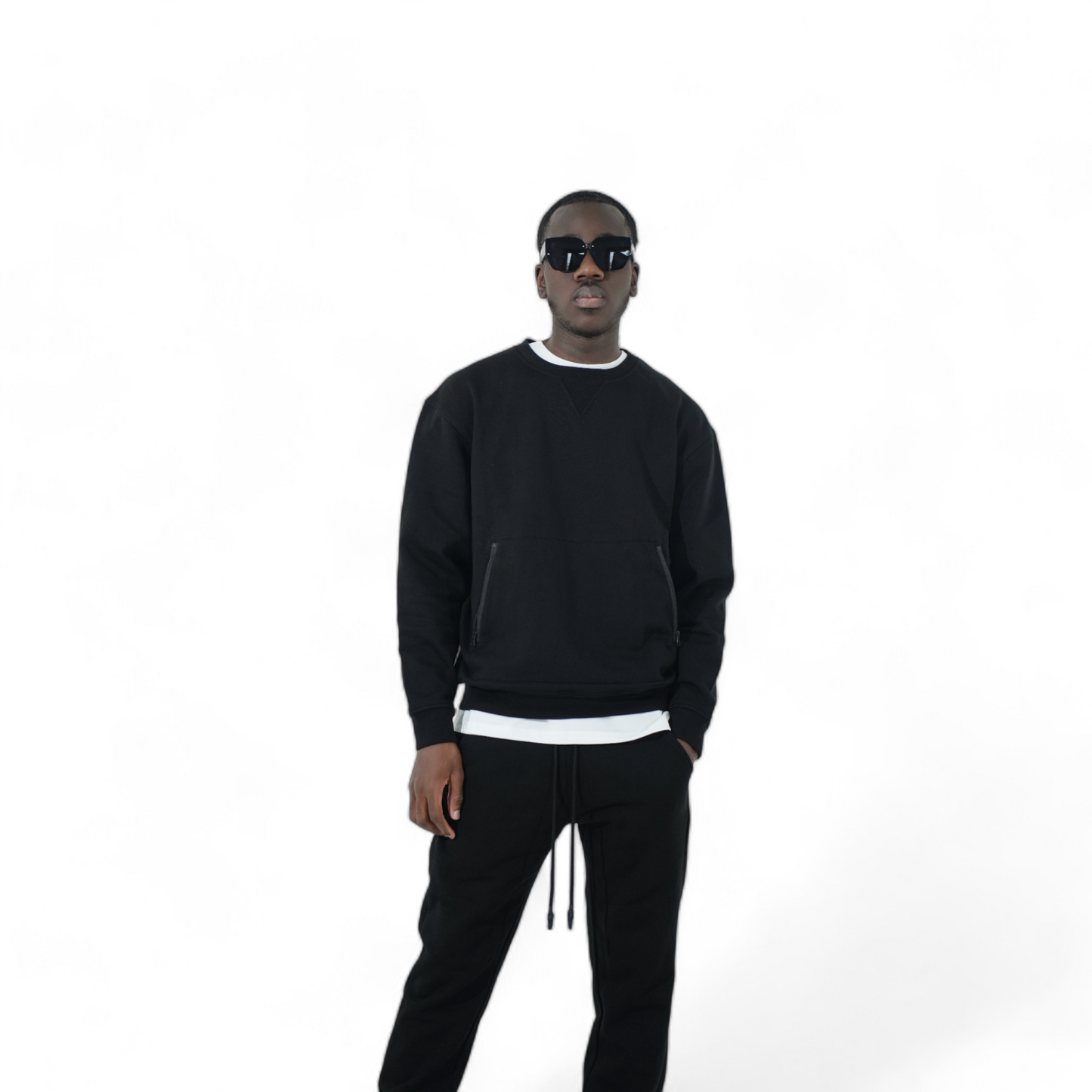 Lux Blanco Crew Neck : Black