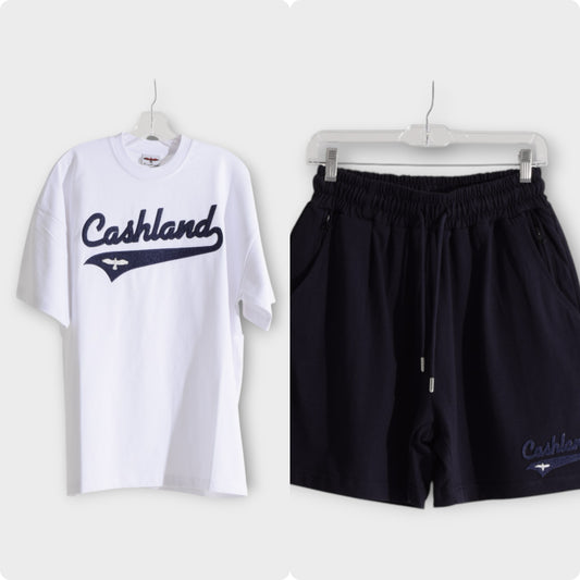 Cashland Varsity Short Set     Navy . White