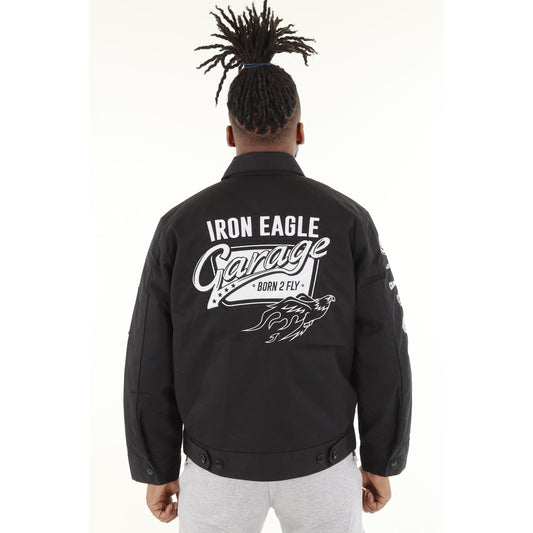 Iron Eagle Garage Mechanic Jacket . Black / White